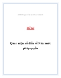 Đề tài   Quan niệm cổ điển về Nhà nước pháp quyền