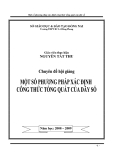 Chuyên đề hội giảng: Một số phương pháp xác đinh công thức tổng quát của dãy số