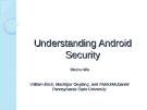 Understanding Android Security