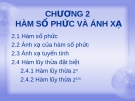 CHƯƠNG 2 HÀM SỐ PHỨC VÀ ÁNH XẠ