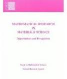 Mathematical Research In Materials Science - opportunities And Perspectives