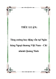 TIỂU LUẬN:  Tăng cường huy động vốn tại Ngân hàng Ngoại thương Việt Nam – Chi nhánh Quảng Ninh