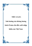 TIỂU LUẬN:  Ảnh hưởng của khủng hoảng kinh tế toàn cầu đến xuất nhập khẩu của Việt Nam