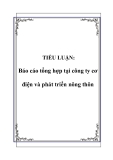 TIỂU LUẬN:  Báo cáo tổng hợp tại công ty cơ điện và phát triển nông thôn