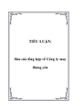 TIỂU LUẬN:  Báo cáo tổng hợp về Công ty may Hưng yên