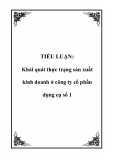 TIỂU LUẬN: Khái quát thực trạng sản xuất kinh doanh ở công ty cổ phần dụng cụ số 1