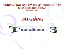 BỘ MÔN TOÁN BÀI GIẢNG TOÁN  3