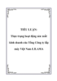 TIỂU LUẬN: Thực trạng hoạt động sản xuất kinh doanh của Tổng Công ty lắp máy Việt Nam LILAMA