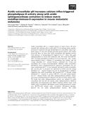 Báo cáo khoa học: Acidic extracellular pH increases calcium inﬂux-triggered phospholipase D activity along with acidic sphingomyelinase activation to induce matrix metalloproteinase-9 expression in mouse metastatic melanoma