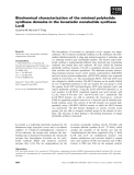 Báo cáo khoa học: Biochemical characterization of the minimal polyketide synthase domains in the lovastatin nonaketide synthase LovB