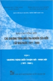 Báo cáo tổng kết chương trình điều tra nghiên cứu biển cấp nhà nước 1997 -2000 (tập 1)