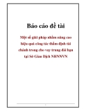 báo cáo đề tài Một số giải pháp nhằm nâng cao hiệu quả công tác thẩm định tài chánh trong cho vay trung dài hạn tại Sở Giao Dịch NHNNVN