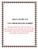 báo cáo đề tài  Nội dung chính sách cổ tức của công ty cổ phần  tác động của các hình thức chi trả cổ tức đến giá cổ phiếu và tình hình tài chính doanh nghiệp