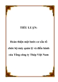 TIỂU LUẬN:Hoàn thiện một bước cơ cấu tổ chức bộ máy quản lý và điều hành của Tổng công ty Thép Việt Nam