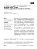 Báo cáo khoa học: Puriﬁcation of phosphoproteins by immobilized metal afﬁnity chromatography and its application to phosphoproteome analysis