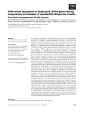 Báo cáo khoa học: Differential expression of duplicated LDH-A genes during temperature acclimation of weatherﬁsh Misgurnus fossilis Functional consequences for the enzyme