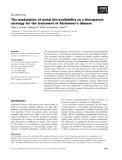 Báo cáo khoa học:  The modulation of metal bio-availability as a therapeutic strategy for the treatment of Alzheimer’s disease