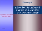 Chương 4: BÁO CÁO TÀI CHÍNH VÀ CÁC HỆ SỐ TÀI CHÍNH CỦA DOANH NGHIỆP