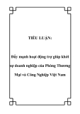 TIỂU LUẬN:  Đẩy mạnh hoạt động trợ giúp khởi sự doanh nghiệp của Phòng Thương Mại và Công Nghiệp Việt Nam