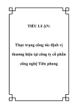 TIỂU LUẬN:  Thực trạng công tác định vị thương hiệu tại công ty cổ phần công nghệ Tiên phong