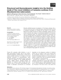 Báo cáo khoa học: Structural and thermodynamic insights into the binding mode of ﬁve novel inhibitors of lumazine synthase from Mycobacterium tuberculosis