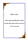 TIỂU LUẬN:  Thực trạng hoạt động đầu tư nâng cao khả năng cạnh tranh của Công ty Cao su Sao vàng