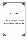 TIỂU LUẬN:  Đào tạo và phát triển nguồn nhân lực Việt Nam - thực trạng và giải pháp