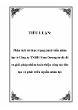 TIỂU LUẬN:  Phân tích rõ thực trạng phát triển nhân lực ở Công ty TNHH Nam Dương từ đó đề ra giải pháp nhằm hoàn thiện công tác đào tạo và phát triển nguồn nhân lực