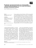 Báo cáo khoa học: Production and characterization of a thermostable L-threonine dehydrogenase from the hyperthermophilic archaeon Pyrococcus furiosus