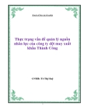 Chuyên đề thực tập tốt nghiệp - Đề tài: "Thực trạng vấn đề quản lý nguồn nhân lực của công ty dệt may xuất khẩu Thành Công"