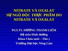 NITRATE VÀ OXALATSỰ NGỘ ĐỘC THỰC PHẨM DONITRATE VÀ OXALAT