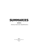 SUMMARIES DDC Dewey Decimal Classification