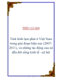 Tiểu luận: Tình hình lạm phát ở Việt Nam trong giai đoạn hiện nay (2007-2011), và những tác động của nó đến đời sống kinh tế –xã hội