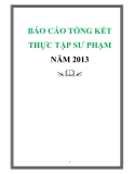 BÁO CÁO TỔNG KẾT THỰC TẬP SƯ PHẠM NĂM 2013