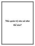 Nhà quản trị sửa sai như thế nào?