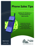 Phone Sales Tips - Making the Telephone a  Tool that Brings You  Sales Success 