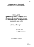 Nghiên cứu cơ sở lý luận và thực tiễn cho việc xác định mức thù lao lao động khoa học trong nhiệm vụ KH&CN của nhà nước