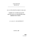 Nghiên cứu vần đề giải quyết đất sản xuất của người nông dân Khmer tỉnh Sóc Trăng