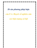 Di sản phương pháp luận của F.A. Hayek về nghiên cứu các hiện tượng xã hội