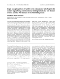 Báo cáo khoa học:  Single phosphorylation of Tyr304 in the cytoplasmic tail of ephrin B2 confers high-afﬁnity and bifunctional binding to both the SH2 domain of Grb4 and the PDZ domain of the PDZ-RGS3 protein