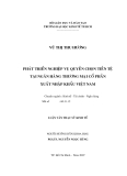 Luận văn:Phát triển nghiệp vụ quyền trọn tiền tệ tại ngân hàng Thương mại cổ phần xuất nhập khẩu Việt Nam