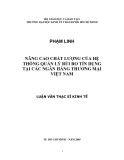 Luận văn: Nâng cao chất lượng của hệ thống quản lý rủi ro tín dụng tại các NHTM VN