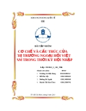 Bài tập nhóm: Cơ chế và cầu trúc của thị trường ngoại hối Việt Nam trong thời kỳ hội nhập