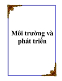 Bài giảng Môi trường và phát triển