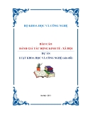 BÁO CÁO ĐÁNH GIÁ TÁC ĐỘNG KINH TẾ - XÃ HỘI - DỰ ÁN LUẬT KHOA HỌC VÀ CÔNG NGHỆ (sửa đổi)