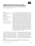 Báo cáo khoa học: Isolation and characterization of a D-cysteine desulfhydrase protein from Arabidopsis thaliana