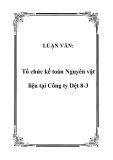  Luận văn đề tài : Tổ chức kế toán Nguyên vật liệu tại Công ty Dệt 8-3