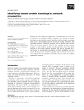 Báo cáo khoa học: Identifying remote protein homologs by network propagation