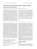 Báo cáo khoa học: A differential scanning calorimetry study of tetracycline repressor