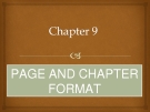 PAGE AND CHAPTER FORMAT